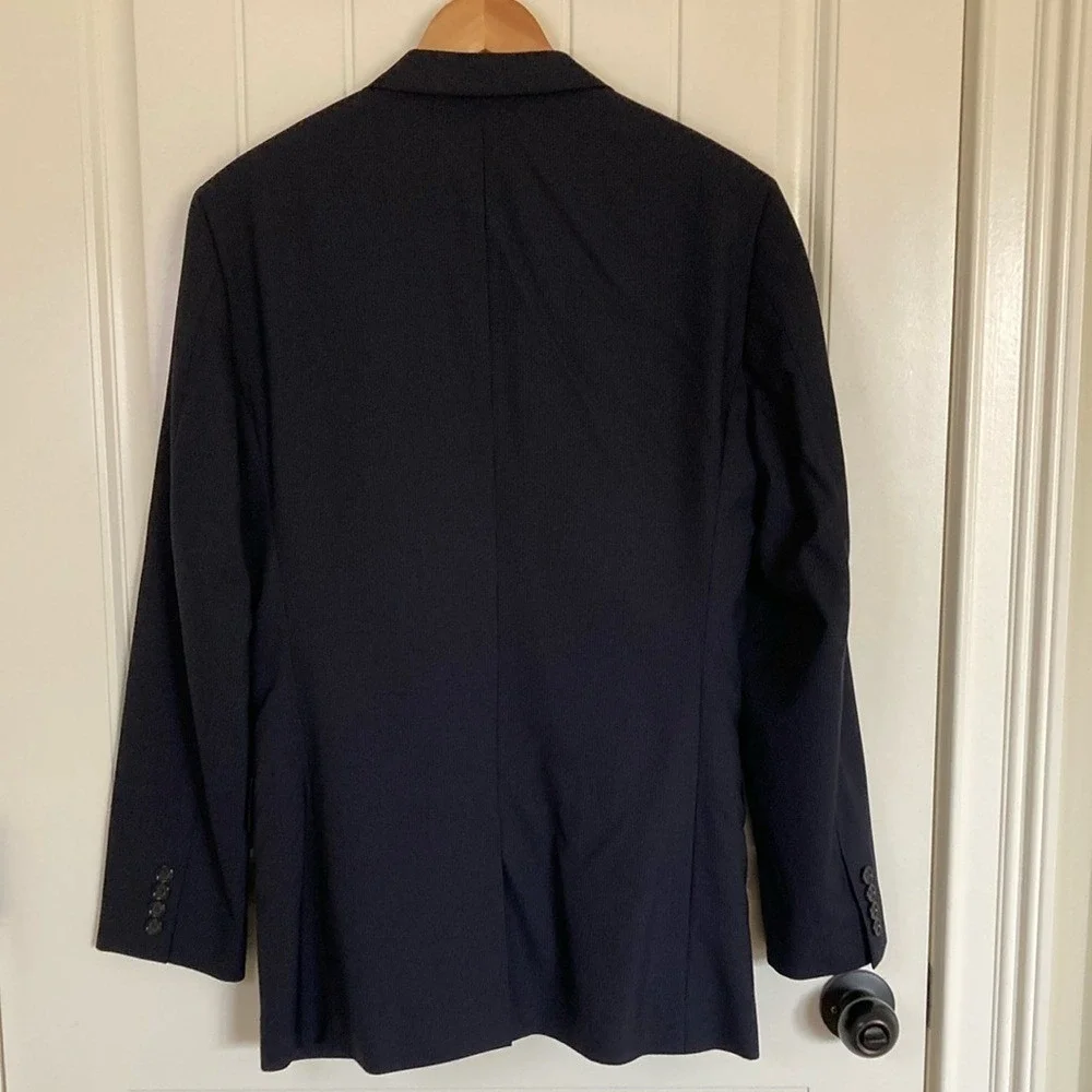 J.‎ Crew Men's Alridge Wool Blazer Jacket Navy Pinstripe Size 38R 3 Button
